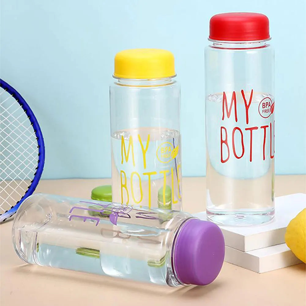 500ML Sports Water Bottle Portable Drink Bottle Leakproof Water Cup Plastic Tea Coffee Cup Outdoor Travel Gym Fitness Drinkware